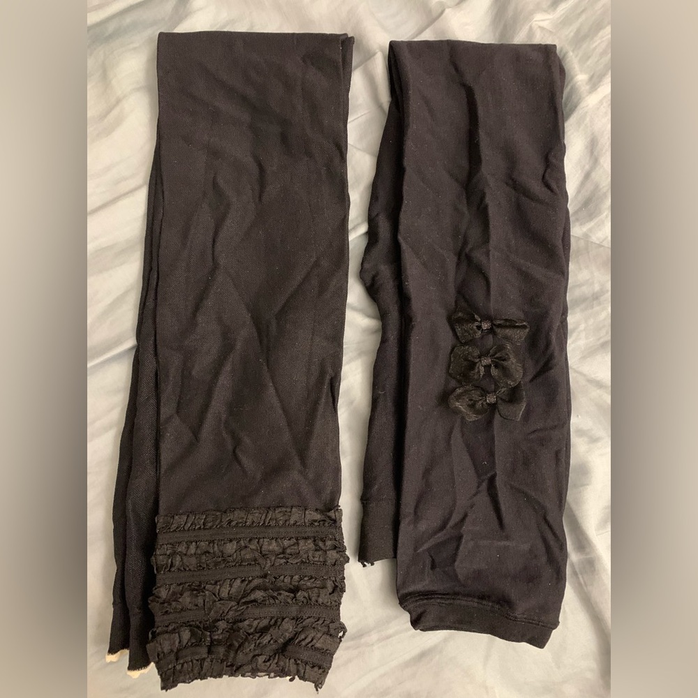 New made in Japan black leggings with embroidery